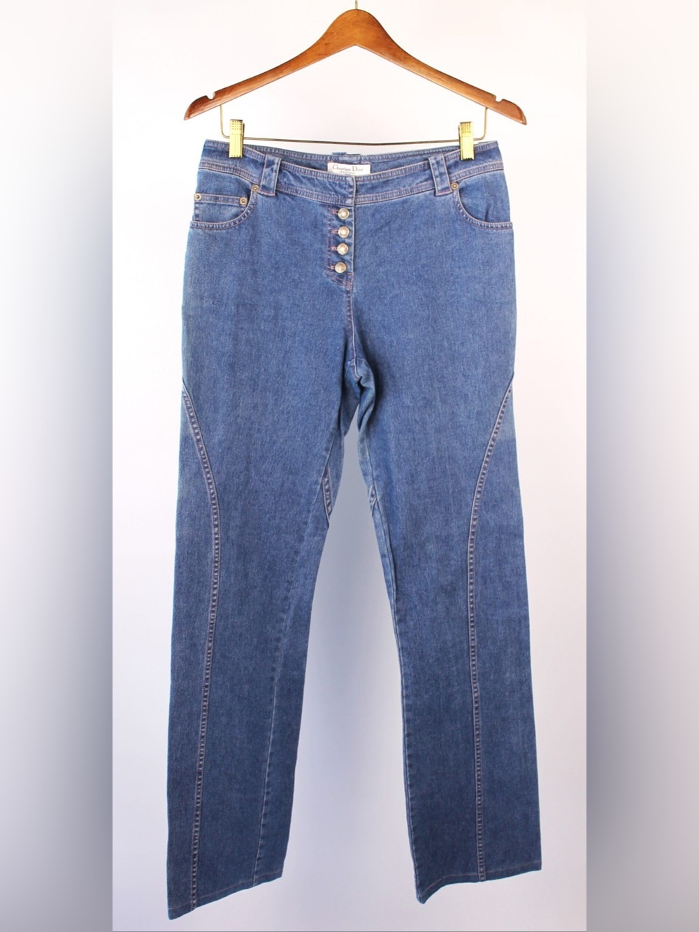 Dior Vintage Blue High-Rise Button-Fly Jeans